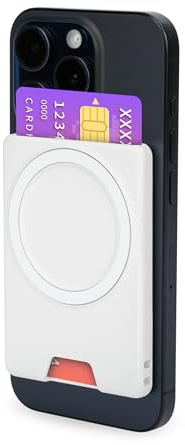 PROfezzion Doppelseitige Magnet-Geldbörse, 2-Fach-Kartenhalter für MagSafe | 0.3 Schlank Weiß, für iPhone 18 17 16 15 14 13 12 Pro Max & mehr Kompatibel mit MagSafe Handyhalterung & Ring Halterung