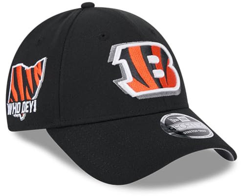 New Era Herren NFL 2024 NFL Draft 9FORTY Adjustable Hat, Cincinnati Bengals, Schwarz, Einheitsgröße