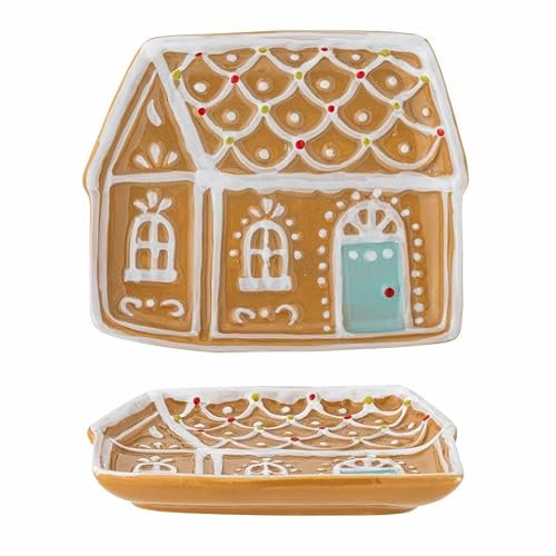 Bloomingville Ginnie 82061123 - Piatto da portata in ceramica, 15,5 x 2 x 14 cm, colore: Marrone