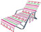 NedLoN Chaiselongue-Handtuchbezug, Pool-Sonnenliege, Chaiselongue-Bezug, Handtuch mit Seitentaschen, bunt gestreifter Strandstuhlbezug, weich und schnelltrocknend