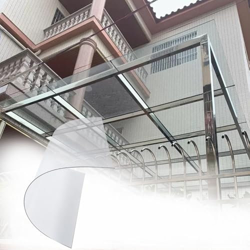 JIwqDY Clear Polycarbonate Sheets Plastic Roof Panel, Roofing Canopies, PC Daylighting Panels, Pergola Carport Greenhouse Canopy Replacement Cover(0.6x1m)