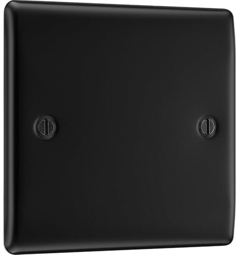 AMK® BG Blank Plate 1 Gang Matt Black Cover Unused Outlet Includes Mounting Screws and Moisture Protection Gasket