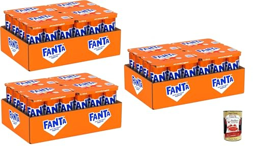 Italian Gourmet Fanta Zero Zuccheri Arancia Bibita Getränk 72 x 330ml Dosen | Ohne Zuckerzusatz, succo italiano di agrumi, senza conservanti, frisch e, Gesamtnettogewicht 23,76 L + Kostenlos Polpa 400g