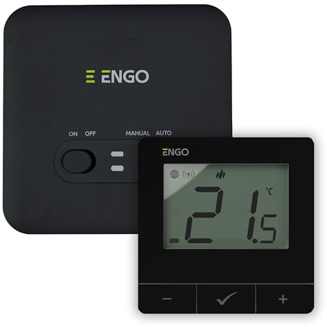 ENGO E20i Wireless Smart Thermostat 7 Day Programmable Wifi Smart Heating Controller Alexa Google ENGO Smart App Boiler Control (Black)