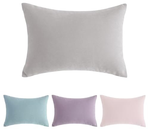 FILOEEX Mini coussin de voyage - 27,9 x 17,8 cm - Mini coussin pour enfants - Lavable en machine - Petit coussin de sieste pour nuque, poignet, genoux, jambes - Gris