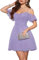 Meetjen Women's Sparkly Sweetheart Cocktail Party Dress 2025 Glitter Wedding Spaghetti Straps Dance Dresses Lavender L