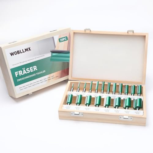 WOBLLMX Fresa de 8 mm, hoja de metal duro, manejable, duradera y afilada, para fresadora CNC para placa de densidad de madera maciza (20 unidades)