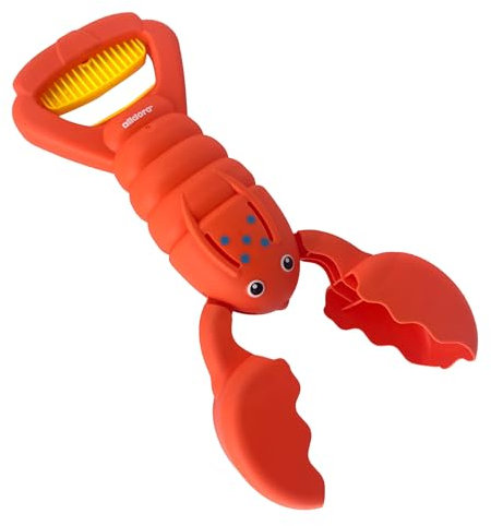 alldoro 60177 Sand Snapper - Kunststoff - Einhand-Bagger im Krebs-Design, Sandgreifer für Kinder ab 3 Jahren, 34,5 cm lang, Peach
