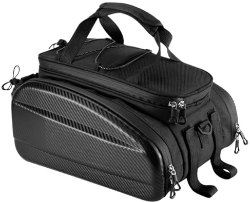 Kustimantu Sac de coffre de vélo, sac de rangement pour vélo, porte-bagages, extensible, réfléchissant, accessoires Palnie, panier de rangement, sac à bandoulière pour homme