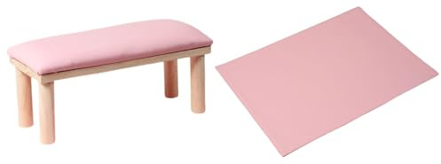perfeclan Arm Rest for Nails Manicure Hand Rest, Wood PU Leather Professional Practical Nail Salon Hand Pillow, Nail Art Armrest, Pink