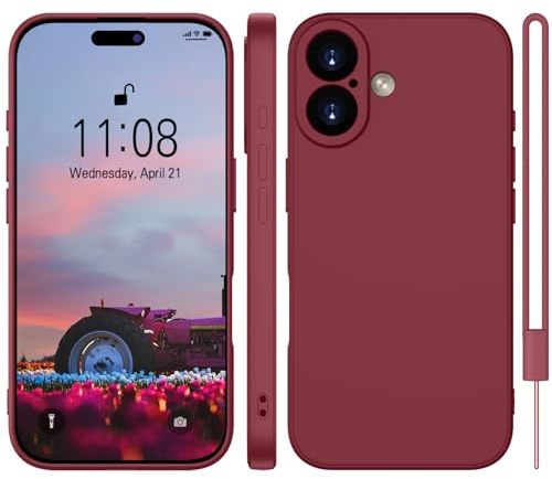WXX für iPhone 17 Hülle Silikon Case 6.3'' Dunkel Rot | Handyhülle für iPhone 17 Dünn Slim mit Microfiber,Kratzfeste Rundumschutz Case Hülle