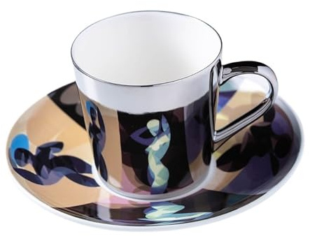 GSXLZ Tasse A Cafe Céramique Ensemble tasse à café et soucoupe en céramique, tasses amusantes(Color 6)