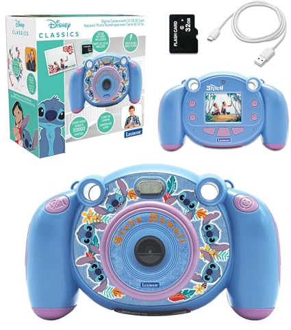 Lexibook, Disney Stitch, 4-in-1 Kids Camera, DJ080DLXB | Photo, video, audio & games, 32 GB SD card