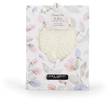 Laura Ashley Duftanhänger & 10ml Duftöl | Wiederverwendbarer Lufterfrischer aus Keramik für Auto, Schrank & Wohnraum | Green Tea & Aloe