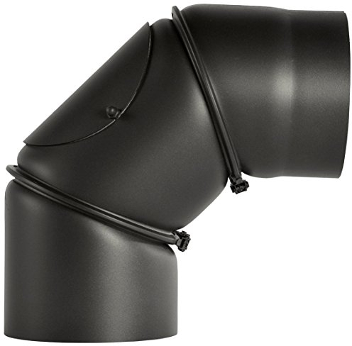 Rauchrohr Bogen drehbar mit Tür ø 130 schwarz #310 2mm