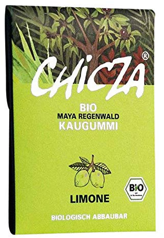 Chicza Organic Chewing-Gum Lime, Certificato Biologico e Kosher, Biodegradabile, Set 3x30g