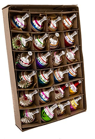 Kurt Adler Mini-Christbaumkugeln im Antik-Stil, 24-teiliges Set