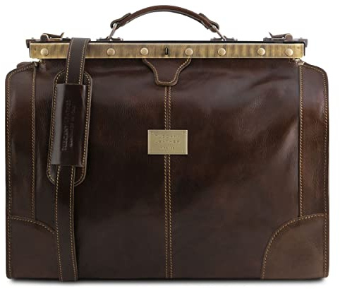 Tuscany Leather Madrid Maulbügelreisetasche aus Leder - Klein Dunkelbraun