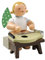 Wendt & Kuhn Blonde handbemalte Grunhainichen Engel Zeither Figur sitzend