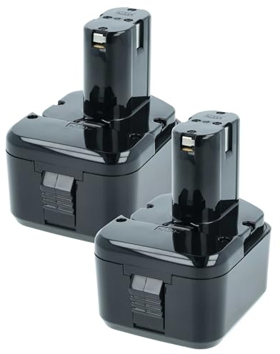 vhbw 2x batteria compatibile con Hitachi DS 12DVF3, DS12DVF2, DS 12DVF2, DS 12DVF, DW18D, DW 18D, DS12DVF3 utensile (2100 mAh, NiMH, 12 V)
