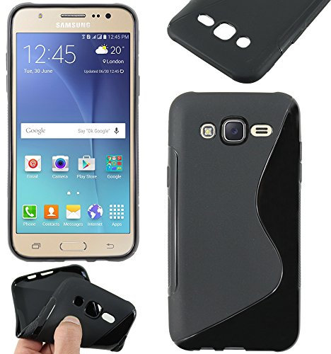 ebestStar - kompatibel mit Samsung Galaxy J5 Hülle SM-J500F (2015) Flex Silikongel Handyhülle, Klar TPU Schutzhülle, S-line, Schwarz
