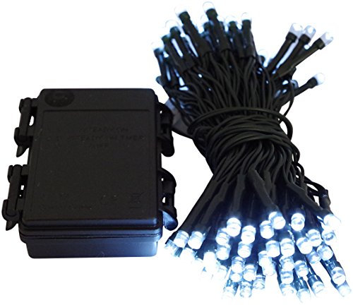 Led Lichterkette Batterie 24 48 96 mit Timer schwarzes Kabel für innen und außen (96er kaltweiß)