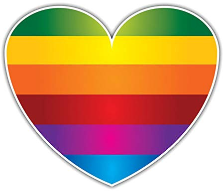 EROSPA® Auto-Aufkleber - Herz Rainbow Regenbogen - Car-Sticker - Gay Pride LGBT