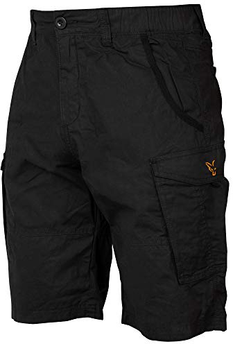Fox Collection Combat Shorts Black/Orange - Kurze Angelhose, Größe:S