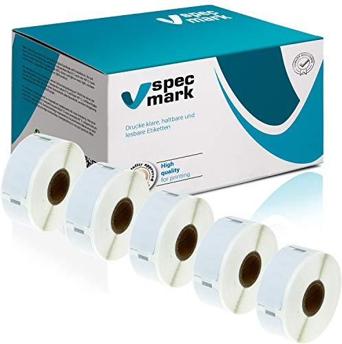specmark 5 Etiketten-Rollen kompatibel mit DYMO 11352 25mm x 54mm S0722520 500 Stück kompatibel zu allen Etikettendruckern Label-Writer 450 4XL Seiko-SLP