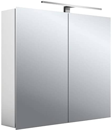 Emco Mee Armoire de Salle de Bain avec Miroir Lumineux et Prise de Courant Blanc Neutre 80 cm de Large