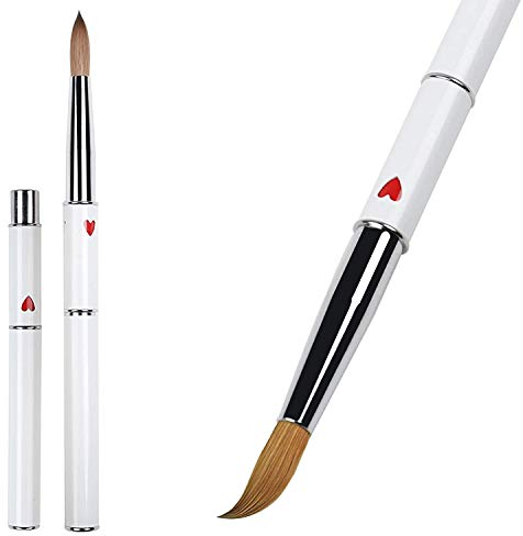 Pincel Acrilico Uñas #8, 100% Kolinsky Cepillo de Uñas Acrílico, Cepillos de Uñas Profesionales, Pincel para Arte de Uñas Pintura de Uñas para Manicura Nail Art