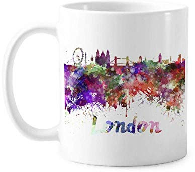 London Britain City Tasse à aquarelle en céramique pour café en porcelaine