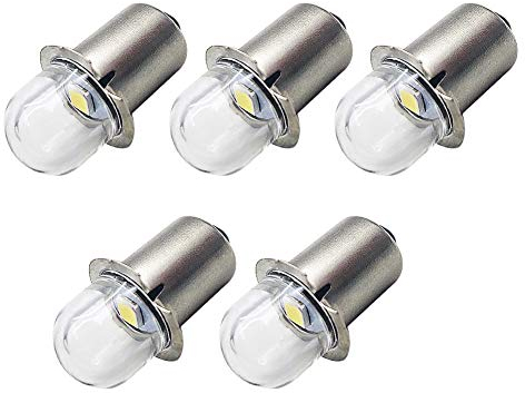 Ruiandsion Upgrade LED Taschenlampen P13.5S Sockel Weiß LED Lampen 6V Ersatz für Scheinwerfer Taschenlampen-Taschenlampen, unpolar (5er Pack)