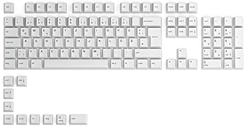 Glorious Gaming 115x GPBT-Keycaps - Cherry-Profil, äußerst widerstandsfähiger PBT-Kunststoff, optisch EIN Blickfang, überragende Akustik, Originalschrift, Deutsch Layout - Arctic White