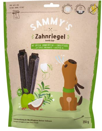 Sammy´s Zahnriegel | Lecker Duftende Kauriegel für Hunde | Zur Unterstützung der Mundhygiene |Getreidefrei| Natürlich|Fettarm| 6 x 250 g