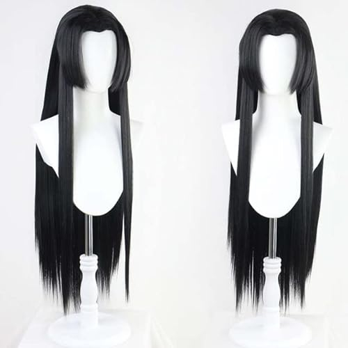 Wig for Kochou Kanae Black Long Straight Heat Resistant Synthetic Hair Halloween Cosplay + Free Wig Cap Wig Only