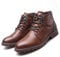 SWZEC Stivali da Motociclista Uomo Classici Impermeabili Stivali Stringati Vintage Combat Stivaletti Chukka Invernali Antiscivolo Comode Trekking Esterno Biker Boots Marrone 46