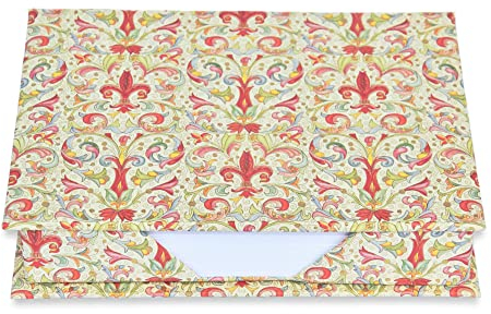 libralides - Zettelkasten handgemacht „Giglio Deluxe“ mit Muster Bunt klappbar - Zettelbox bezogen mit Giglio Papier - Zettelkästchen für Büro & Schreibtisch (Notizzettelbox 15x11x3,5cm mit 150 Blatt)