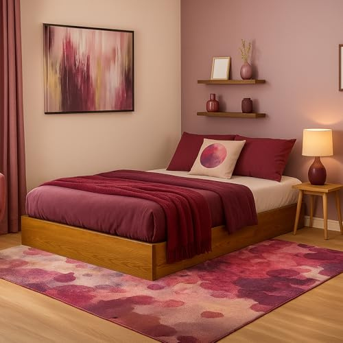Nodax Double Bed Frame 4ft6, F9 Solid Wooden, Sturdy Slats, Easy Assembly,