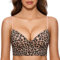 DOBREVA Push Up BH Damen ohne Bügel Soft Gepolstert Bügelloser Bralette mit Spitze Natürlicher Leopard 85C