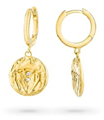 Radiant Wish Gold Silver Earrings, Estándar, Sterling Silver, Cubic Zirconia