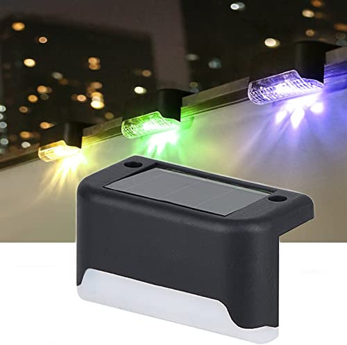 XLSBZ Solarlampen für Außen Garten,12 Stück Solar Deckleuchten IP65 Wasserdichte Draussen Garten Licht Solarleuchte für Terrasse, Garten Dekoration,Zaun,Stufen und Treppen (Farbiges Licht, Schwarz)