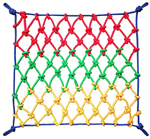 Enfant Filet d'escalade Sécurité pour Enfants Filet d'escalade pour Enfants Corde en Nylon Filet Géant pour Aire De Jeux Et Cabane Filet pour Cargaison(Size:1x1M(3x3FT))