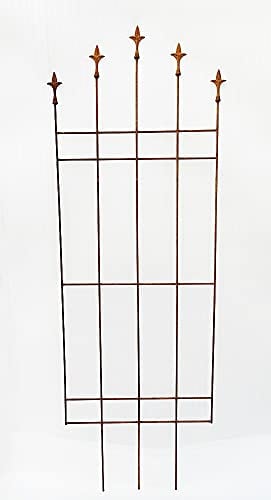 Rankgitter Metall Rost, Rankhilfe mit Lilie, 160 cm