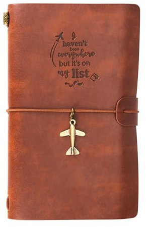 Ultimate Travel Journal Notebook | Wanderlust Diary for Travellers | PU Leather (Cinnamon)