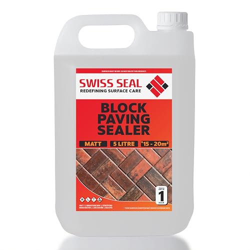 Swiss Seal Block Paving Sealer | Driveway And Patio Sealant | Sealant For Outdoor Block Paved Floor | Seal And Protect Your Drive | Made In The UK (5 Litre)