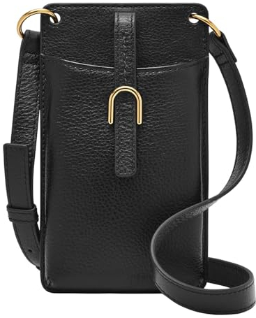 Fossil Damentasche Vada, LiteHide schwarze Telefontasche für Damen, L: 10,2 cm, B: 0,6 cm, H: 17,8 cm, ZB1893001