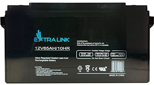 EXTRALINK 12V Batterie 65AH AGM VLRA Gel Batterie 12V 65AH Solarbatterie 12V Bedienungslos Versorgungsbatterie 12v Batterie Auto Solar Akku Wohnmobil Batterie Boot Camping Camper Widerstandsfähig