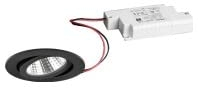 BRUM Einbaustrahler rund 6W schwarz BB03 640lm 3000K DA68 ET36 inkl dim. Konvert