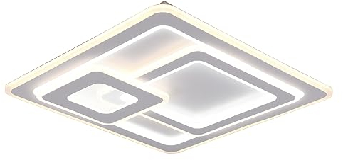 Trio Leuchten LED Deckenleuchte Mita 629219331, Metall Weiß matt, Acryl, inkl. 76 Watt LED, Fernbedienung, Dimmer, Farbwechsel